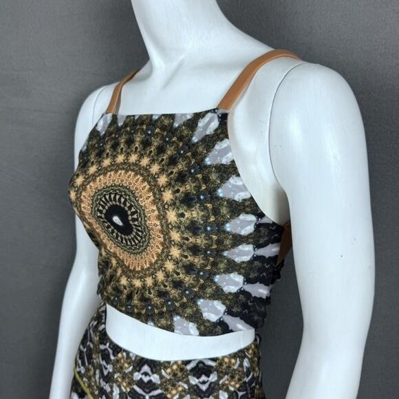 Wolven Athletic Set Womens Medium Mandala Crop Top High Waist Leggings Yoga - Picture 8 of 14